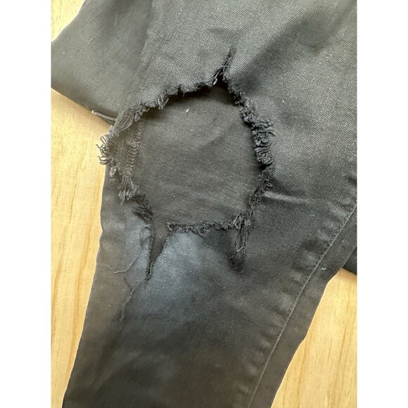 Alexa Chung For AG Skinny Jeans Black 29R Stretch Cotton Distressed - Picture 2 of 7